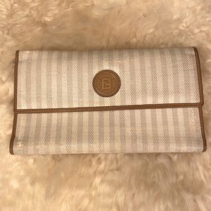 Fendi vintage wallet original pequin pattern print